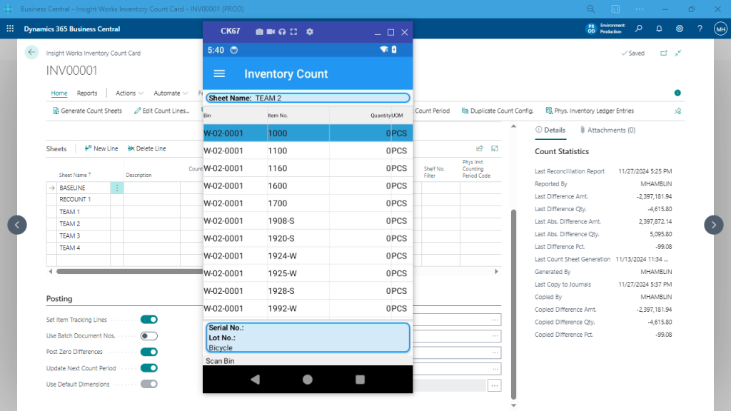 Advanced Inventory Count (Seamless Barcode Integration)