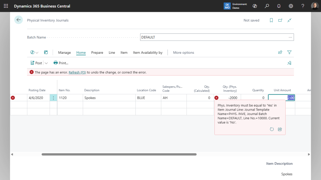 Limited Validation in Business Central Leads to Posting Failures