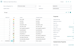 Warehouse Insight Device Menu