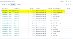 Warehouse Insight Device Columns
