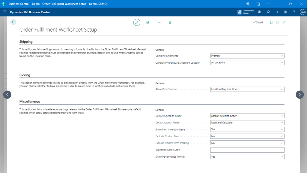 Configure Default Behavior for Order Fulfillment