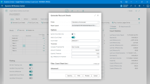Configuring Inventory Count Sheets
