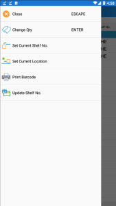 Fixed Asset Count Menu