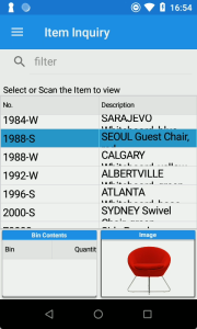Item Inquiry With Bin Contents