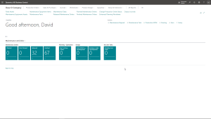Maintenance Manager Home Page