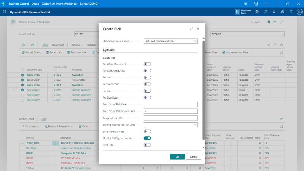 Fine-Tune Pick Creation with Custom Parameters