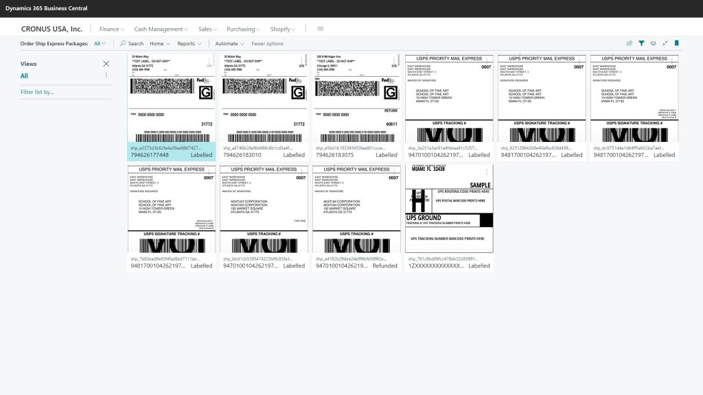 Order Ship Express Packages