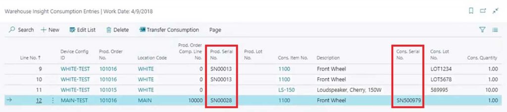Tracking Consumption in Business Central