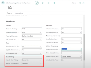 Over Pick Business Central